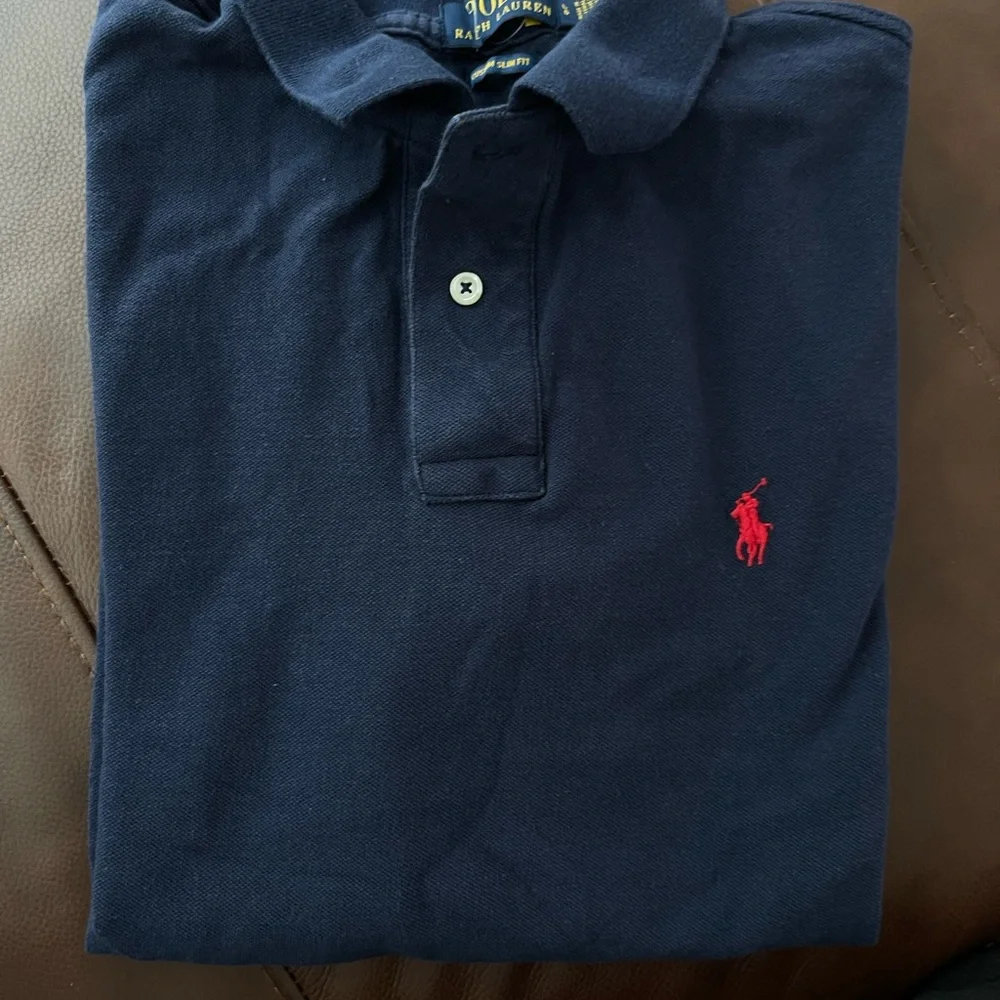 Polo Ralph Lauren Shirt - Large - Custom Slim Fit -Navy Blue - Picture 5 of 8